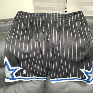 Men's Mitchell & Ness Black Orlando Magic Hardwood Classics Team Swingman Shorts